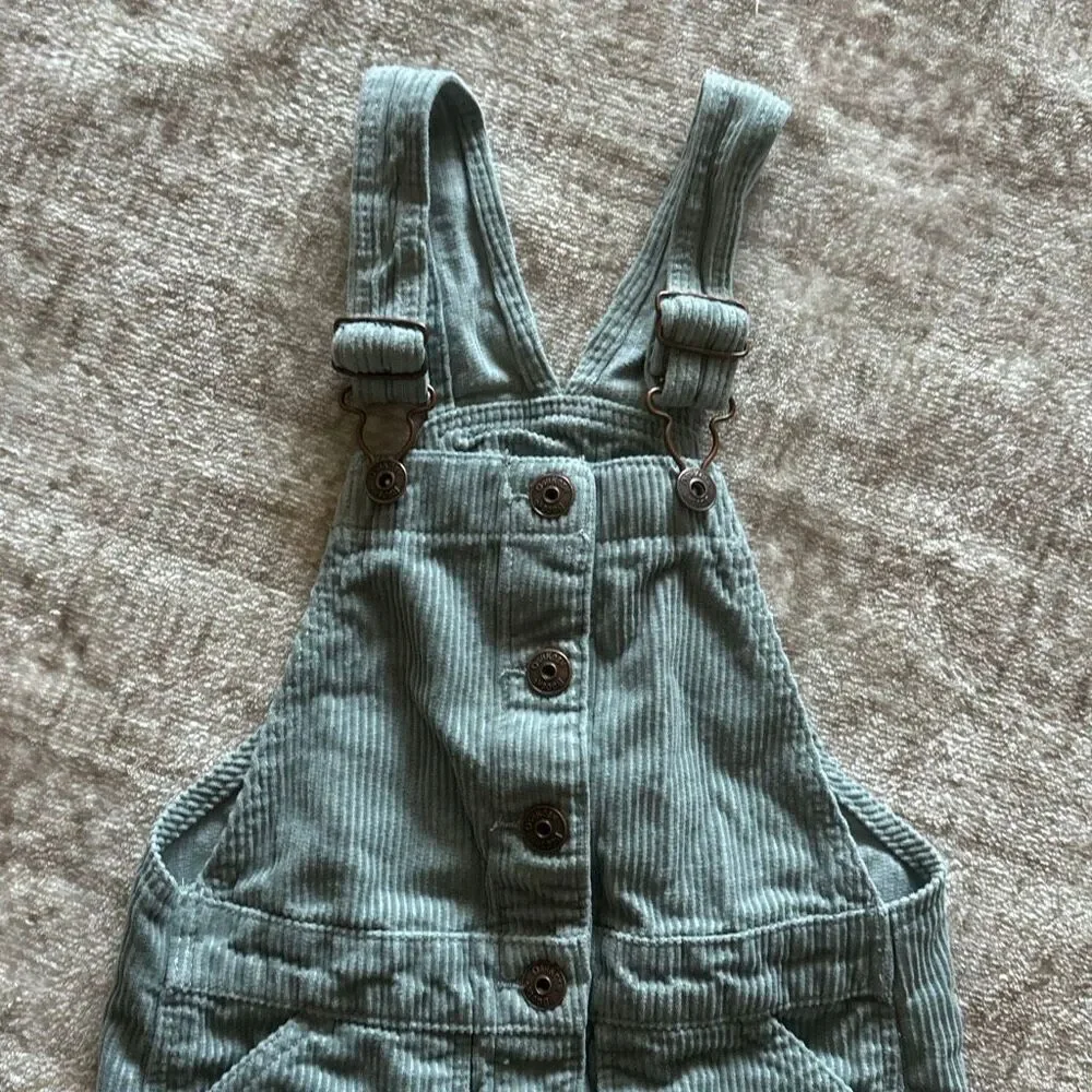 Oshkosh bgosh size 4 green/gray corduroy overalls dress